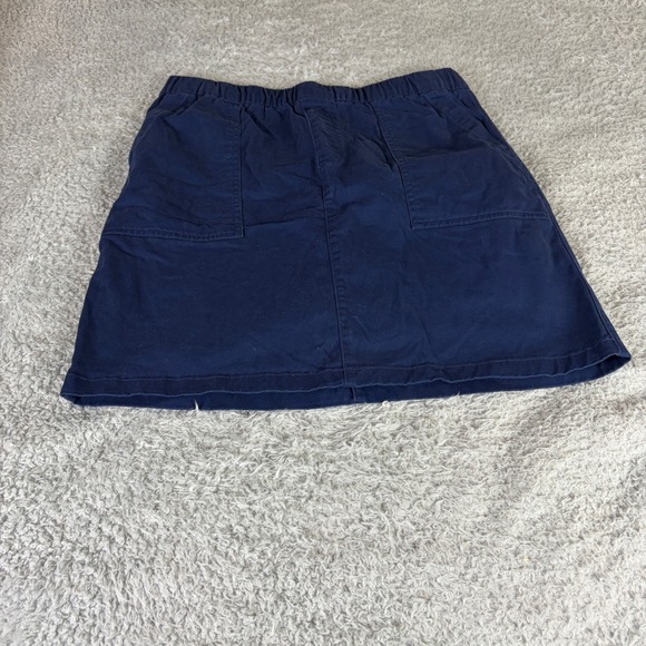 Lands' End Pants - Lands End Navy Blue Pull On Skort Size 10 Cotton Blend Twill Mini Skirt Pockets